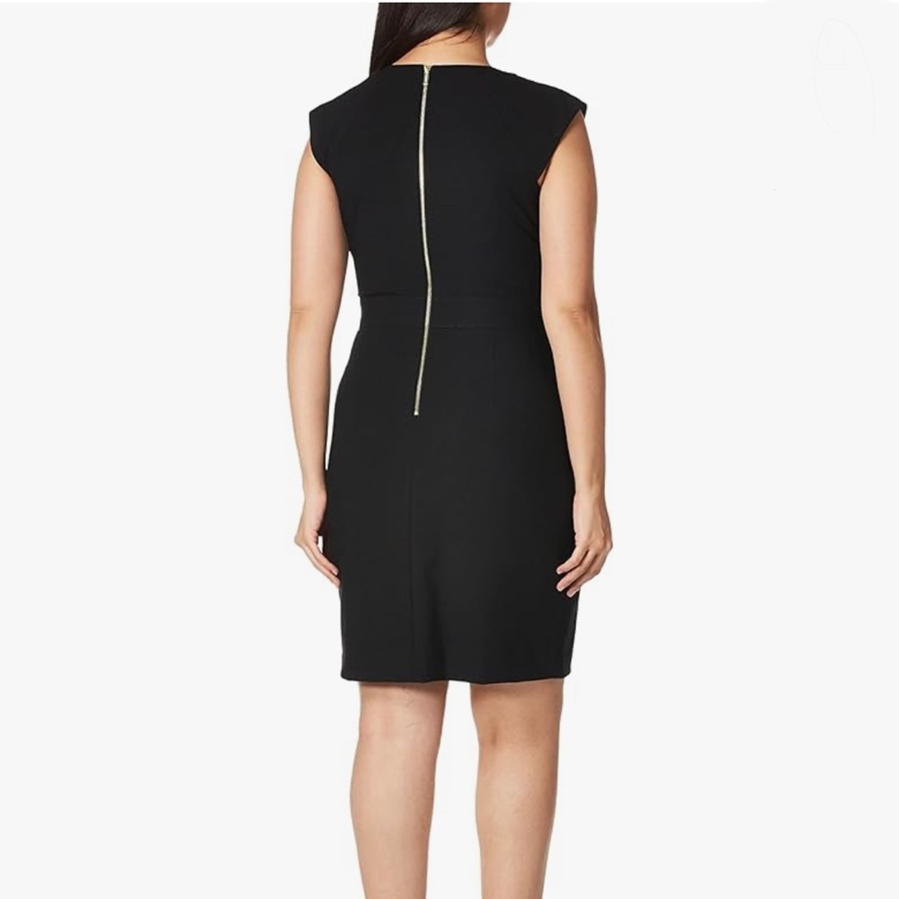 Calvin Klein Women's Black Shift Dress with Gold-Tone Hardware | NWT | Size 8 - Picture 3 of 14